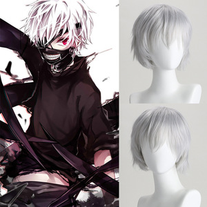 Parrucca Cosplay Anime-<span class=keywords><strong>Tokyo</strong></span> <span class=keywords><strong>Ghoul</strong></span> - Yakuza tipo-Kimihiro Kinoshita-argento-bianco Halloween - Product Image 1