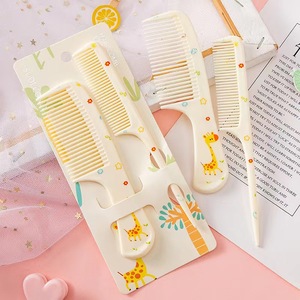 Animaux de dessin animé bébés peignes pour enfants peignes de coiffure pour filles dents fines étudiant mignon queues pointues 2 ensembles de miroir de peigne - Product Image 6