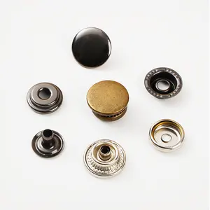 Ensemble de boutons pression étanches en laiton 15 mm en métal pistolet à quatre parties, boutons pression personnalisés vintage pour vestes