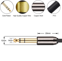Promotion des ventes Câble audio auxiliaire de haute qualité de 6.35mm à 6.35mm mâle à mâle pour stéréo