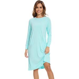 Chemise de nuit personnalisée pour femme à manches longues en viscose de bambou, douce et rafraîchissante, taille S-XL - Product Image 4