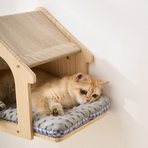 <span class=keywords><strong>Meuble</strong></span> mural pour <span class=keywords><strong>chat</strong></span> avec logo personnalisé, en bois naturel, lit pour <span class=keywords><strong>chat</strong></span>, perchoir, condo avec coussin, maison pour <span class=keywords><strong>chat</strong></span> - Product Image 4