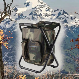 Sac à dos isotherme pliable portable 600D avec chaise et fermeture éclair pour le camping, la randonnée, la pêche et comme siège - Product Image 3
