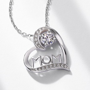Collar de Plata de Ley 925 MuShan Luxury Jewelry, Modelo <span class=keywords><strong>Matinee</strong></span> con Moissanita de 3CT, Chapado en Platino, Ideal para Citas Románticas, con Patente MST - Product Image 3