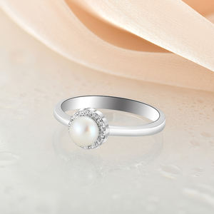 Bague en argent sterling 925 avec perle d'eau douce <span class=keywords><strong>Xlove</strong></span>, bijoux fantaisie, gravure, pour enfant, fille, perle, 925 - Product Image 3