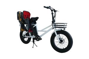 Moteur de vélo adulte 20 pouces E Fat Tire 500w Double batterie électrique Cargo Delivery Food Bike vélo familial <span class=keywords><strong>avec</strong></span> siège bébé - Product Image 4