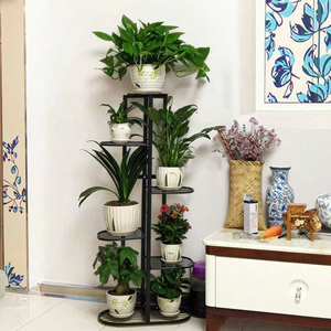 <span class=keywords><strong>Support</strong></span> carré en métal pour pots <span class=keywords><strong>de</strong></span> fleurs d'intérieur en fer forgé <span class=keywords><strong>avec</strong></span> étagères pour balcon pour la maison, le jardin et le sol. - Product Image 3