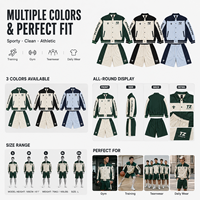 Ensemble de survêtement vintage coupe-vent - Veste de coach color block et short, ensemble sweat-shirt et short décontracté oversize pour homme