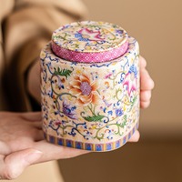 Pot à café carré en céramique émaillée de luxe léger avec motif coloré pour les fêtes