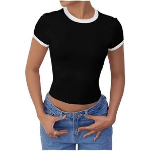 Chaleco femenino de verano estilo europeo y americano, camiseta interior femenina, blusa femenina corta sin mangas con elástico. - Product Image 6