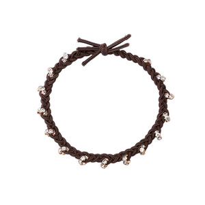 Élastiques à cheveux en strass style coréen, tressés, pour queue de cheval, accessoires capillaires en tissu faits à la main, usage quotidien, été 2024 - Product Image 5