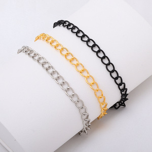 Pulseras de Cadena de Moda, Aleación Unisex, Chapadas en Oro, Plata, Negro, Estilo Moderno 2025 - Product Image 3