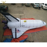 Maquette gonflable de fusée aérospatiale de 3 m de long avec logo personnalisé pour l'affichage en boîte de nuit ou lors de fêtes sur le thème de l'espace