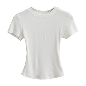 T-shirt Casual da donna Slim Fit t-shirt da donna a manica corta Top estivo da donna tinta unita <span class=keywords><strong>Basic</strong></span> - Product Image 3