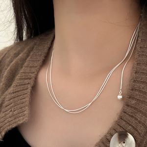 Collier ras du cou en argent sterling 925 Yinruitai pour femme, design multi-couches en forme de goutte d'eau, cadeau - Product Image 2
