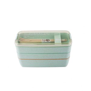 OEM ODM Outdoor Picnic Portable Three-<b>layer</b> Wheat Straw <b>Lunch</b> <b>Box</b> Adults Heatable Plastic Lid Eco-friendly Leakproof Food Grade - Product Image 4