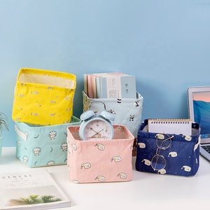 Home collapsible fabric laundry storage basket boxe bin organizer with handles storage basket fabric