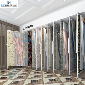 Support d'affichage de rideaux coulissants en métal de taille personnalisée, type tournant, autocollant, support d'affichage de papier peint pour salle d'exposition - Product Image 1
