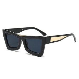 Lunettes de soleil de haute qualité avec logo personnalisé surdimensionné rétro des années 90 nuances simples à la mode Street Beat Green Cat Eye - Product Image 3