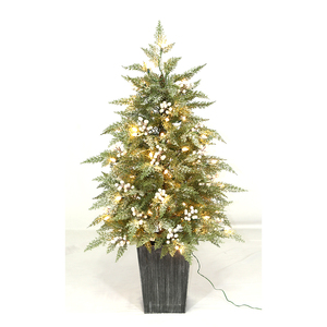 <span class=keywords><strong>Sapin</strong></span> arctique écologique <span class=keywords><strong>sapin</strong></span> de Noël artificiel pré-éclairé en pot avec crayon floqué base verte debout - Product Image 6