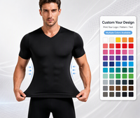T-shirt de sport pour homme à col en V, élégant, coupe ajustée, doux, respirant, haute élasticité, confortable, léger, unisexe, décontracté, quotidien, entraînement