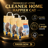 Sacs à litière pour chat, emballage en papier kraft pour les excréments, biodégradable