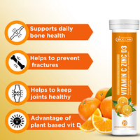 Comprimés effervescents sans sucre OEM Vitamine C + D3 + Zinc pour adultes - Soutien immunitaire et éclaircissement de la peau