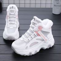 Chaussures décontractées chaudes pour femmes, style western rembourré, design hiver bicolore, haute qualité, pour étudiantes