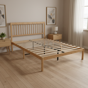 <span class=keywords><strong>Letto</strong></span> a piattaforma in legno massello europeo con doghe in metallo, contenitore, ecologico e resistente, facile da montare, testiera in bambù silenziosa - Product Image 3