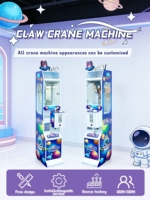 Machine à griffes à monnayeur en métal pour mini-poupées en peluche, personnalisable, avec accepteur de billets, pour enfants