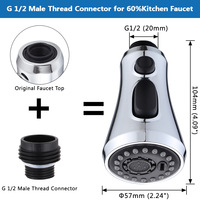 Fabricant de gros Accessoires de robinet de cuisine à rallonge chromée Robinet Rotation à 360 degrés Tube flexible Économiseur d'eau