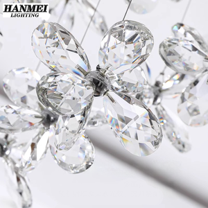 Modern Crystal Chandelier Luxury Living Bedroom Elegant Pendant <b>Lights</b> Restaurant <b>Dining</b> Home Decor LED Warm White HM-LF-8103 Mo - Product Image 4