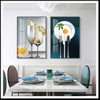 Ensemble d'impressions sur toile murales en deux parties, motif nature morte orange et vin, pour salle à manger, cuisine, restaurant, hôtel