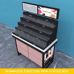 Tùy Chỉnh Kích Thước Thương Hiệu Lông Mi Hiển Thị Mỹ Phẩm Trường Hợp Tủ Showcase Kim Loại Make <span class=keywords><strong>up</strong></span> Hiển Thị Đứng Kệ Hiển Thị Giá - Product Image 2