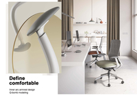 Silla de oficina ergonómica moderna de malla con altura ajustable, silla de escritorio de lujo para el hogar con reposabrazos, silla de mobiliario.
