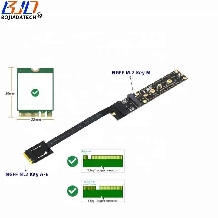 M.2 NGFF 키 A + E 인터페이스 키-M 2280 M2 NVME SSD 어댑터 케이블 15CM 20CM 30CM 40CM ...