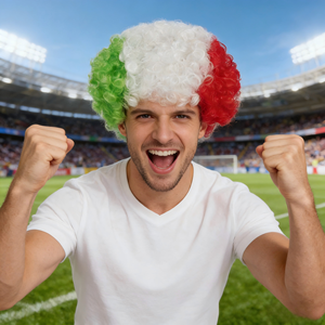Perruque synthétique bouclée aux couleurs du drapeau national pour les matchs de football, perruque afro colorée pour les fans de football, cheveux bouclés Coupe du Monde - Product Image 3