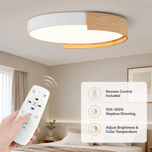 Plafonnier LED rond moderne en acrylique avec télécommande, 3 températures de couleur, dimmable, pour chambre, salon, décoration intérieure - Product Image 4