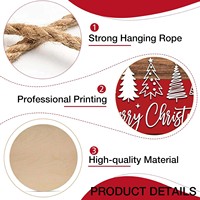 Joyeux Noël Décoration de porte personnalisable style Art Déco en bois naturel pour porte d'entrée, idéale pour les fêtes de Noël et la maison de campagne
