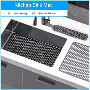 Custom Silicone Sink Protector <b>Mat</b>,Non-slip Kitchen <b>Bar</b> Sink Drain Pad Net Non-slip Dish Drain <b>Mat</b> for Kitchen - Product Image 3