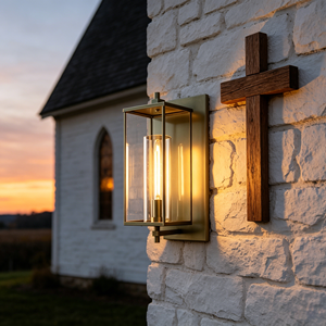 Lámpara <span class=keywords><strong>de</strong></span> Pared Exterior Moderna con Marco y Lente <span class=keywords><strong>de</strong></span> Vidrio Transparente, Impermeable, para Jardín, Porche, Balcón, Patio - Product Image 5