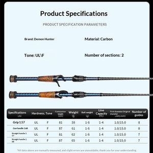 <span class=keywords><strong>Canne</strong></span> à pêche Demon Hunter Black Leopard Second Generation Micro pour Ma Kou Stream Asian Rod White Strip Coil Big Cone Quick High Carbon - Product Image 4