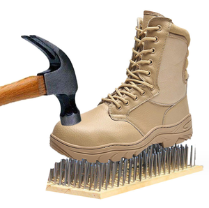 Botas de Seguridad TSB1017 de Cuero Vacuno Color Negro Desierto, Protección Laboral, Anti-Pinchazos, Anti-Impactos - Product Image 1