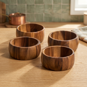 Bols gigognes légers en bois d'olivier faits à la main, style rustique moderne, décoration de cuisine, cadeau de pendaison de crémaillère ou pour chef - Product Image 4