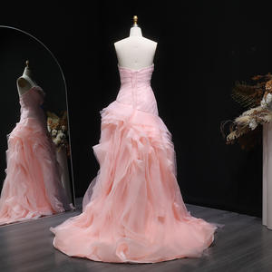 Sharon Said SF040 优雅无肩带荷叶边粉色晚礼服婚礼正式派对礼服舞会礼服宾客无现货 - Product Image 6