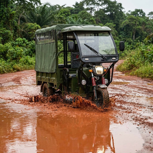 Tuk-tuk électrique haut de gamme 1800W à double usage avec sièges pliables rapidement et auvent imperméable, tricycle à charge lourde de 800 kg - Product Image 2