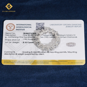 Anillo de Eternidad Unisex de Lujo con Diamantes Cultivados en Laboratorio, Forma Redonda, 5mm, Plata S925, Certificado IGI, para Compromiso o Boda - Product Image 6