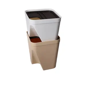 Colorful rectangle PP Kitchen corner plastic trash bin with cover garbage can household living room kitchen toilet office trash