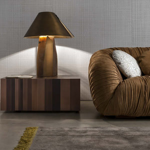 Lámpara de Mesa de Mármol con Pantalla Cónica Irregular, Bronce Antiguo, Fuente de Luz LED, Base E27, Control de Interruptor, Decoración de Hotel - Product Image 5