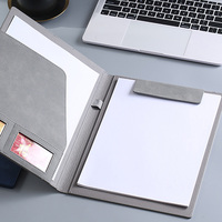 Carpeta de archivos A4 multifunción de lujo, suministros de oficina de negocios, organizador de documentos magnéticos de cuero pu